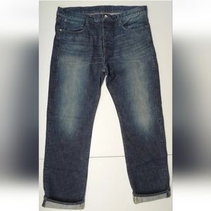 Helmut Lang 36x33 Button-Fly Dirty Dark Indigo Denim Jeans 907HM207 Made in USA